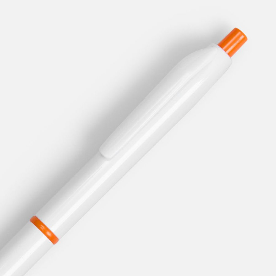 Ручка шариковая Bright Pop белая с оранжевым