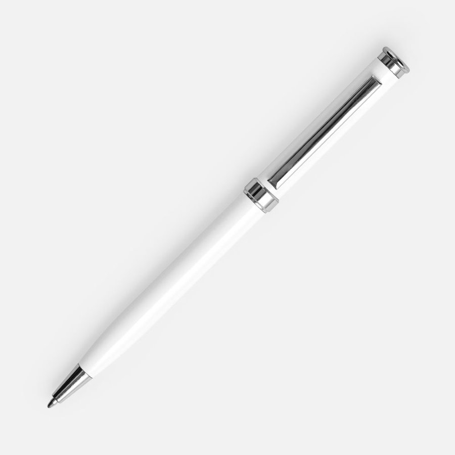 Ручка шариковая Finn Chrome белая