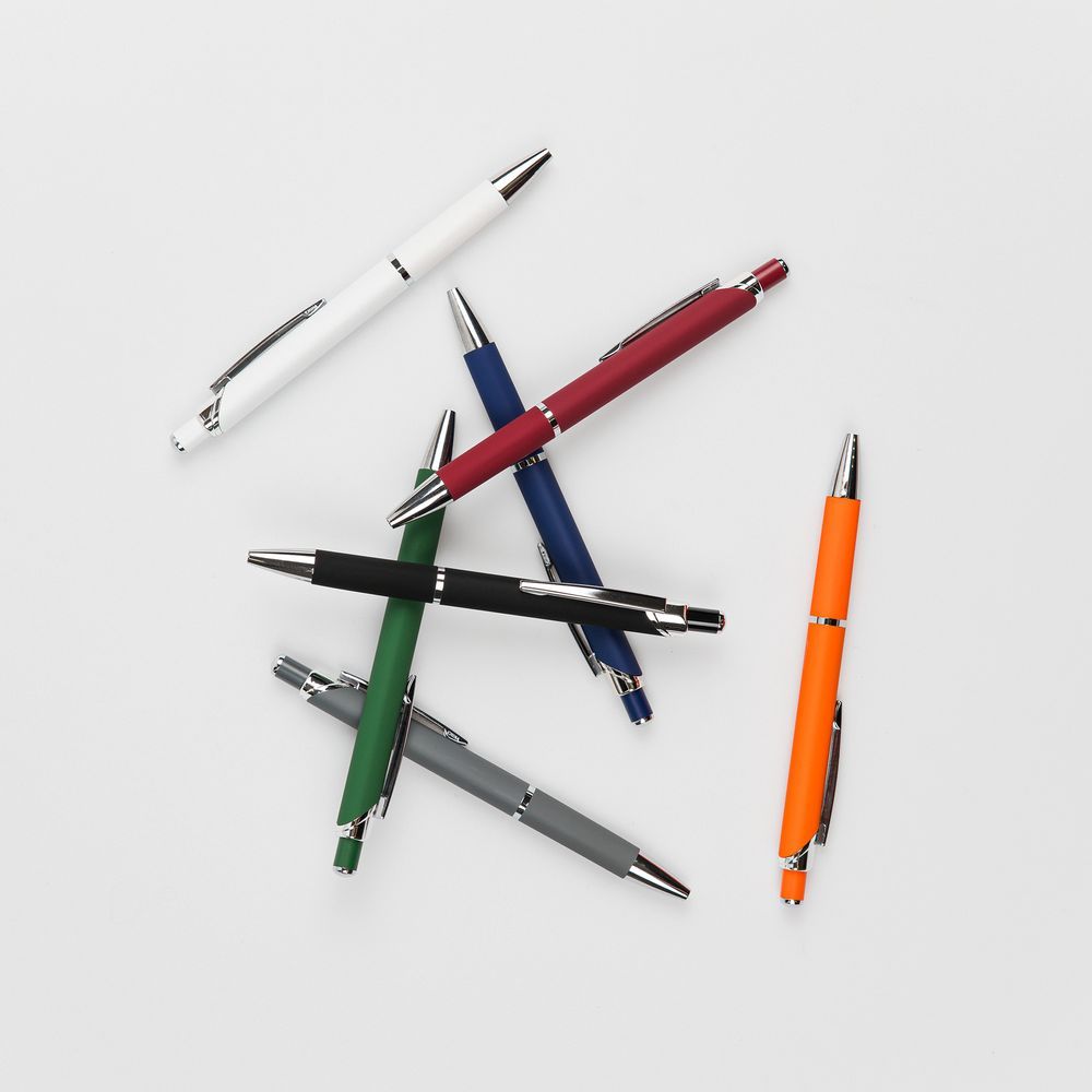 Ручка шариковая Chromos Soft Touch белая