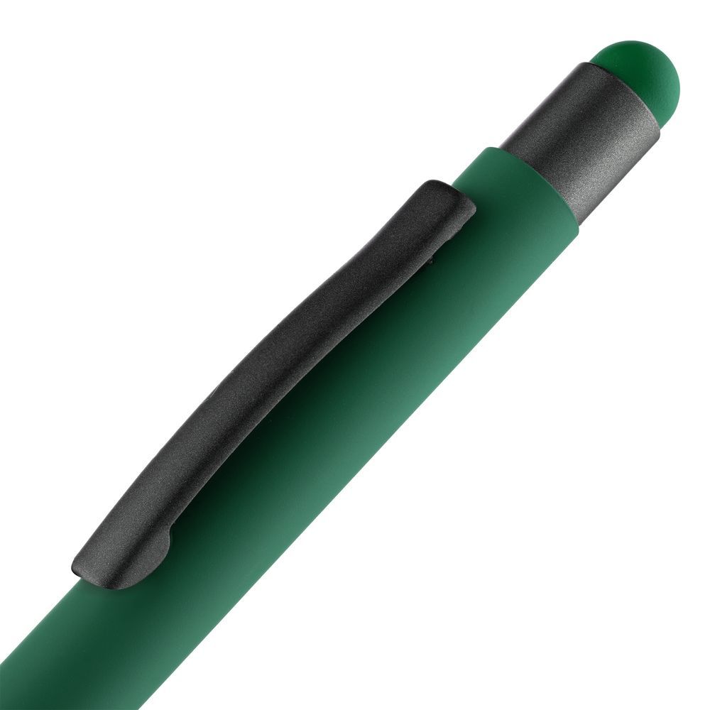 Ручка шариковая со стилусом Digit Soft Touch зеленая