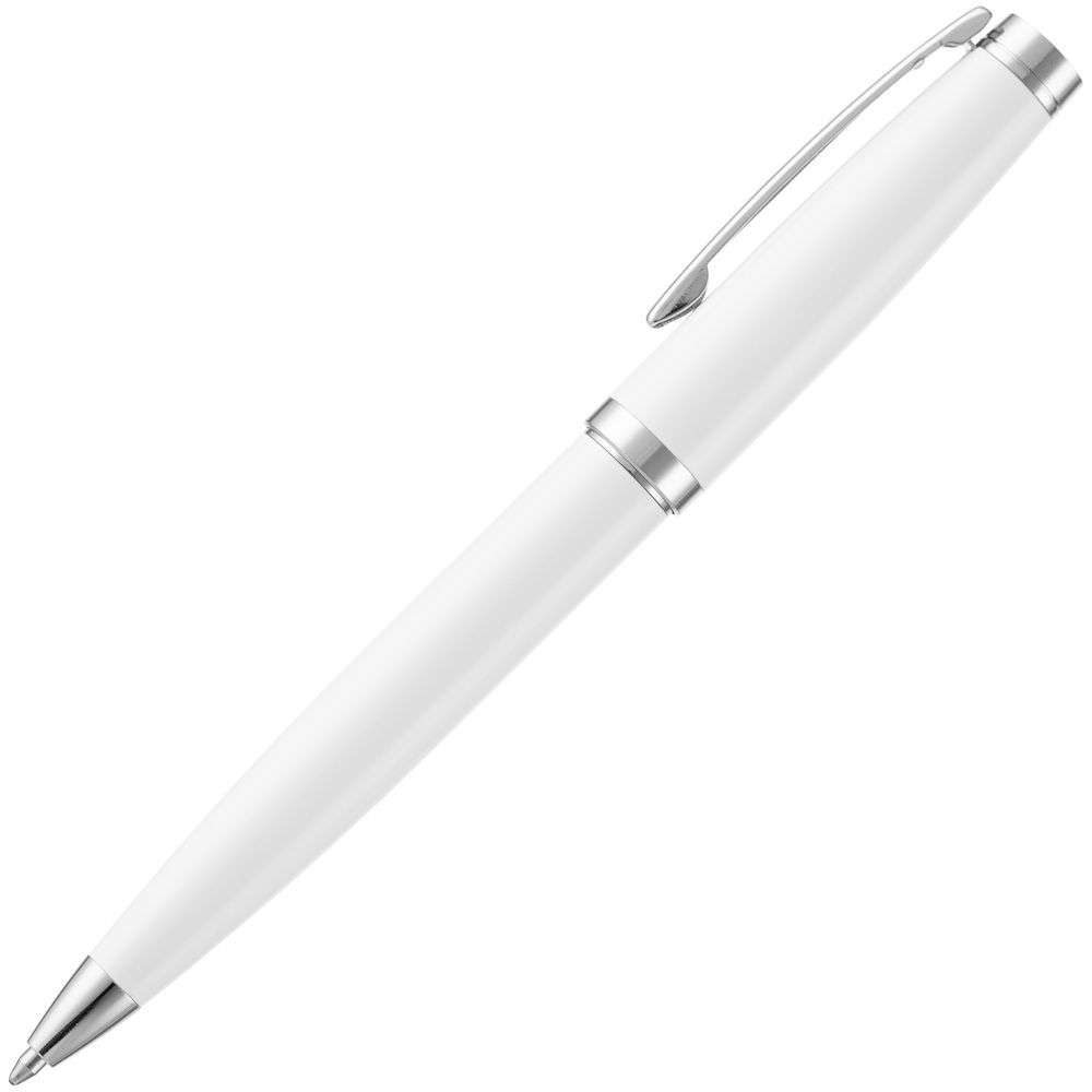 Ручка шариковая Letra Chrome глянцевая белая
