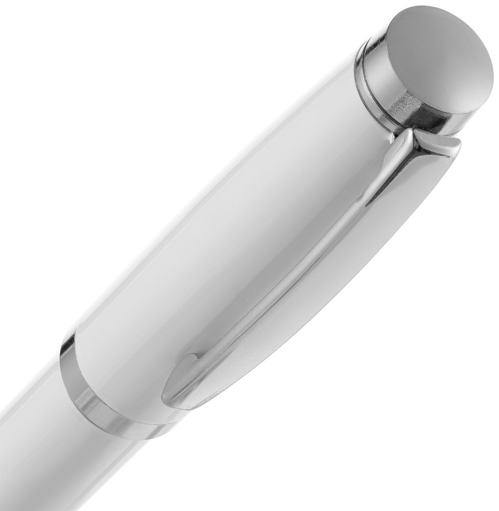 Ручка шариковая Letra Chrome глянцевая белая