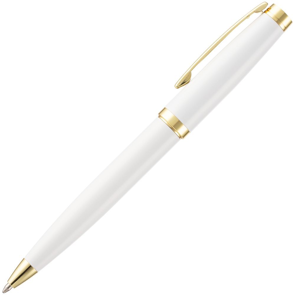 Ручка шариковая Letra Gold глянцевая белая
