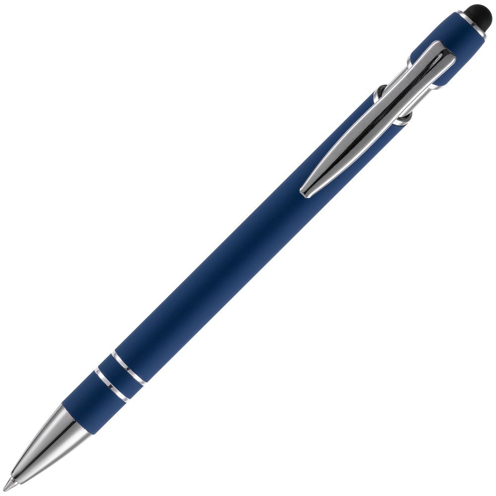 Ручка шариковая Pointer Soft Touch со стилусом темно-синяя