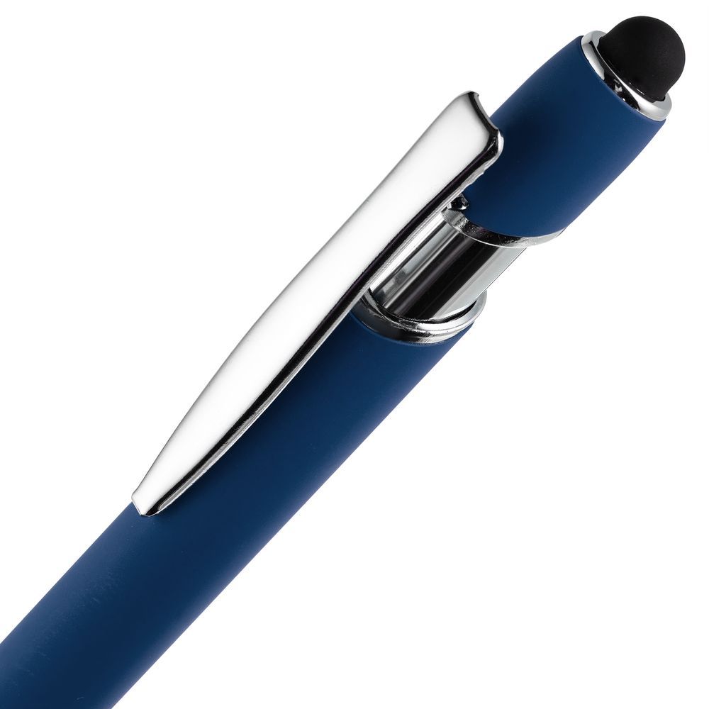 Ручка шариковая Pointer Soft Touch со стилусом темно-синяя
