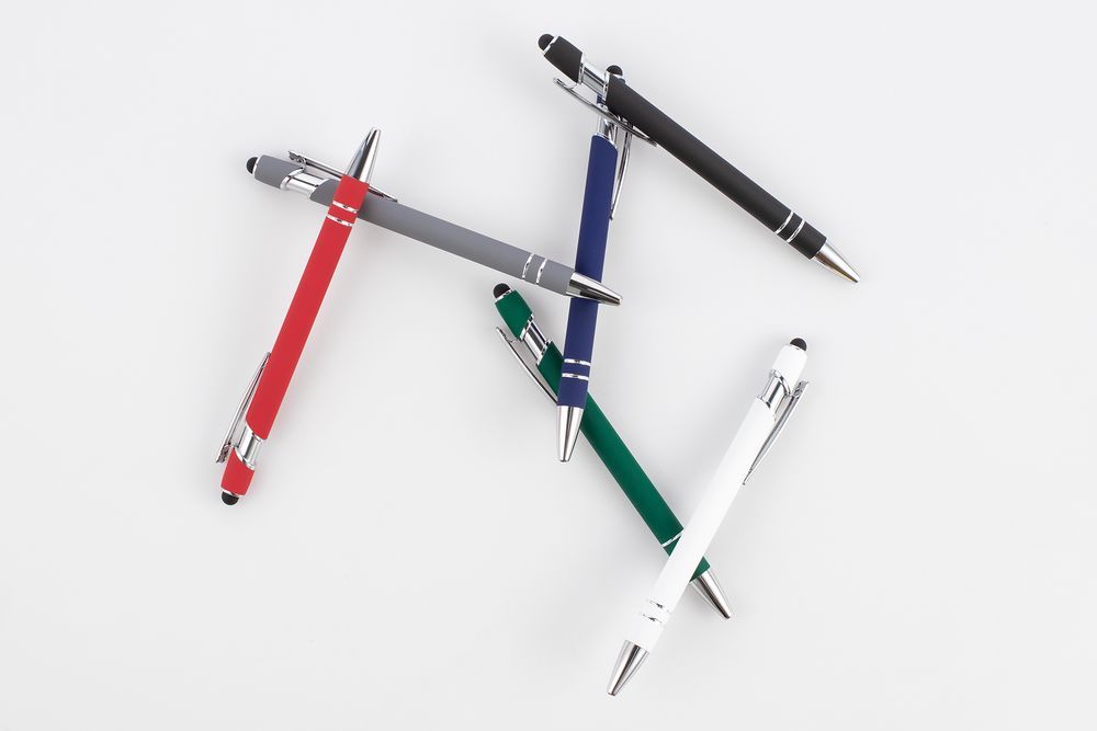 Ручка шариковая Pointer Soft Touch со стилусом черная