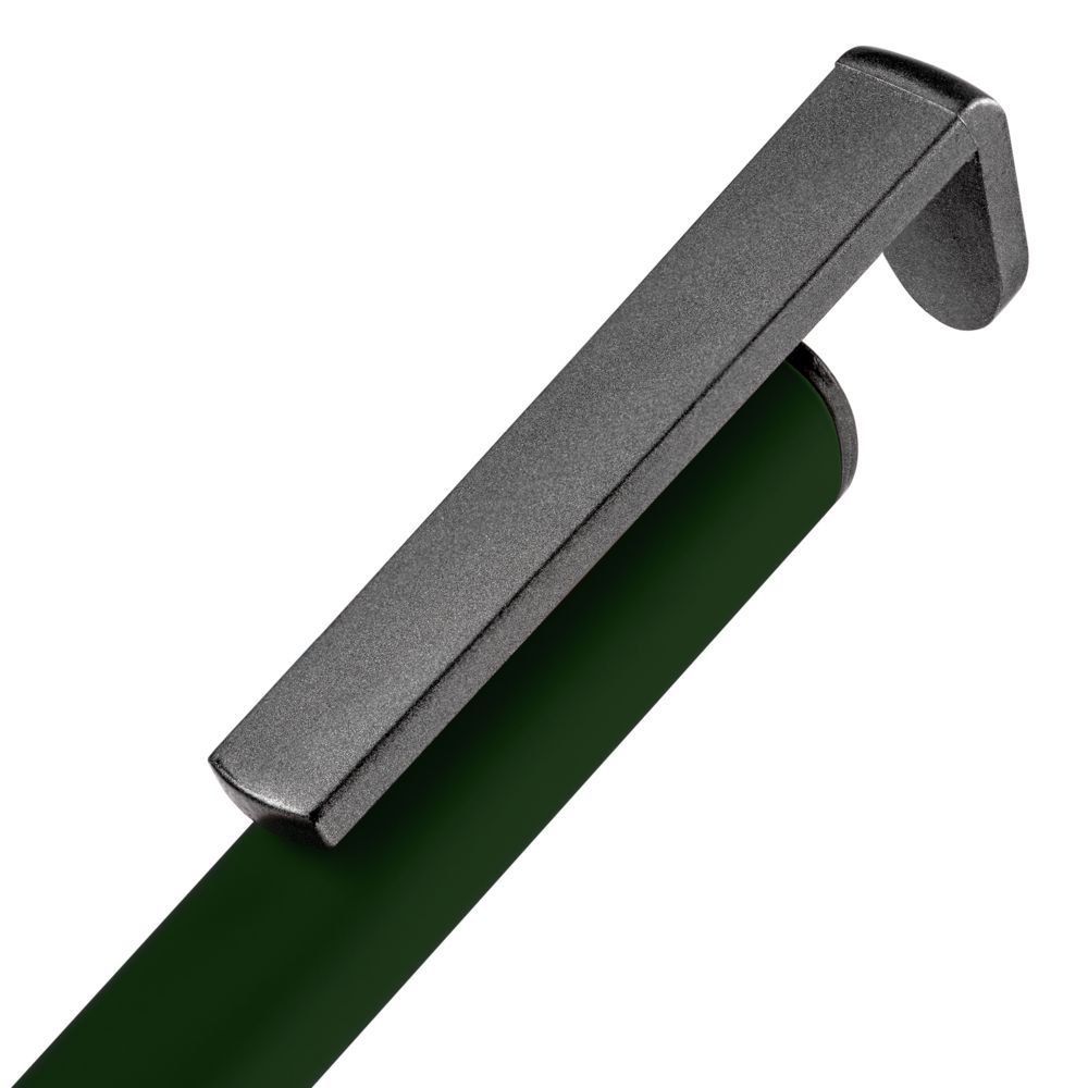 Ручка шариковая Standic с подставкой для телефона зеленая