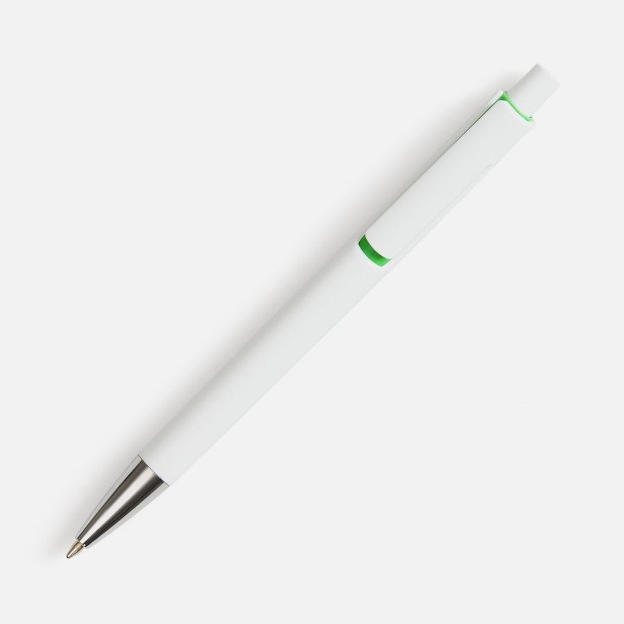 Ручка шариковая Dominanta белая с зеленым