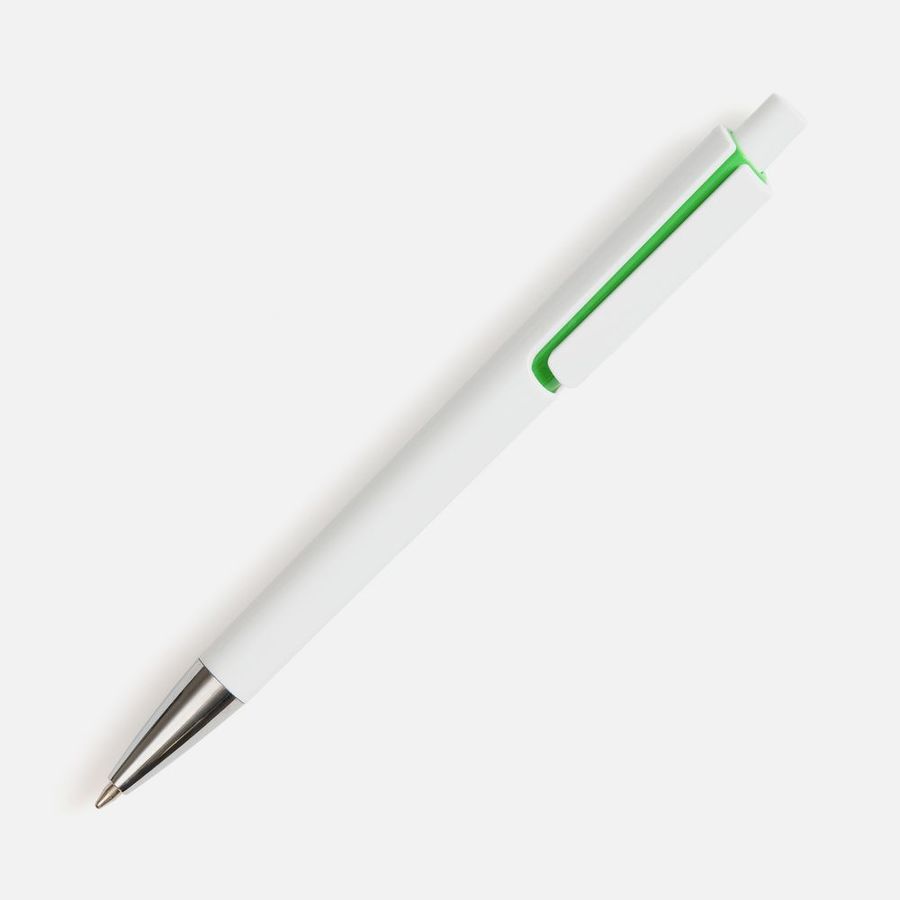 Ручка шариковая Dominanta белая с зеленым