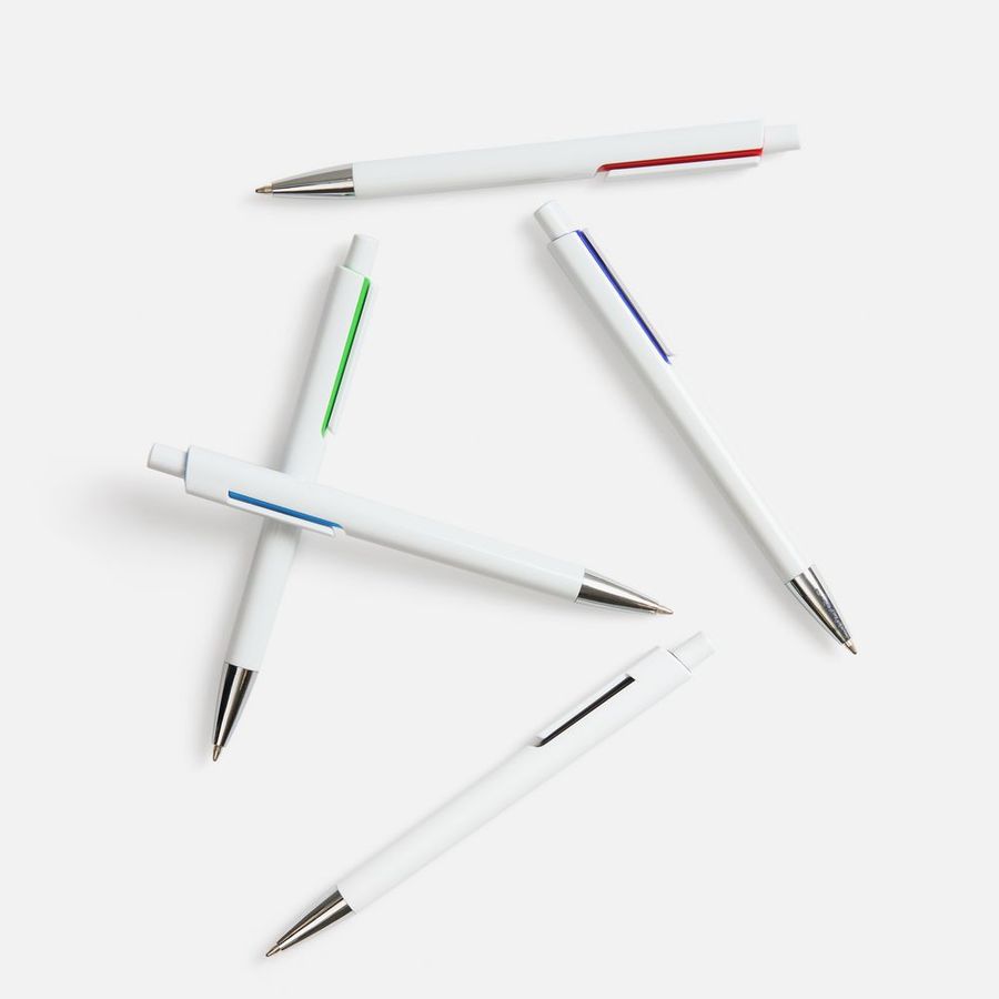 Ручка шариковая Dominanta белая с зеленым