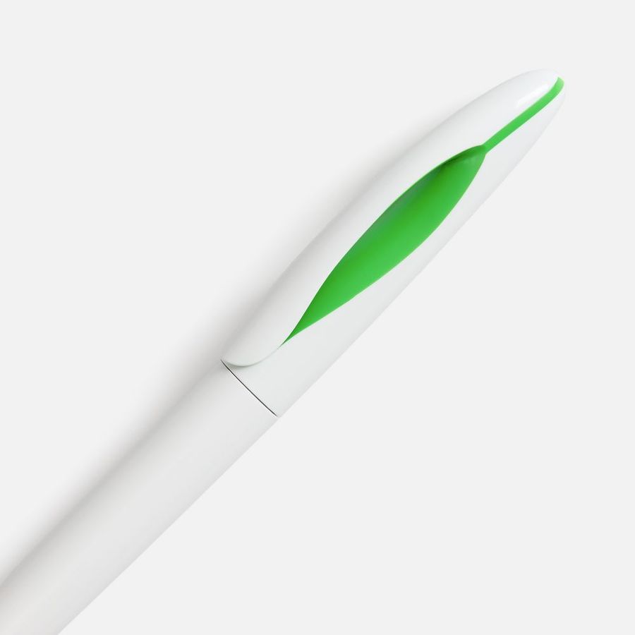 Ручка шариковая Nave белая с зеленым