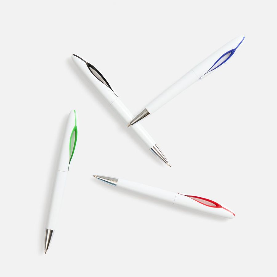 Ручка шариковая Nave белая с красным