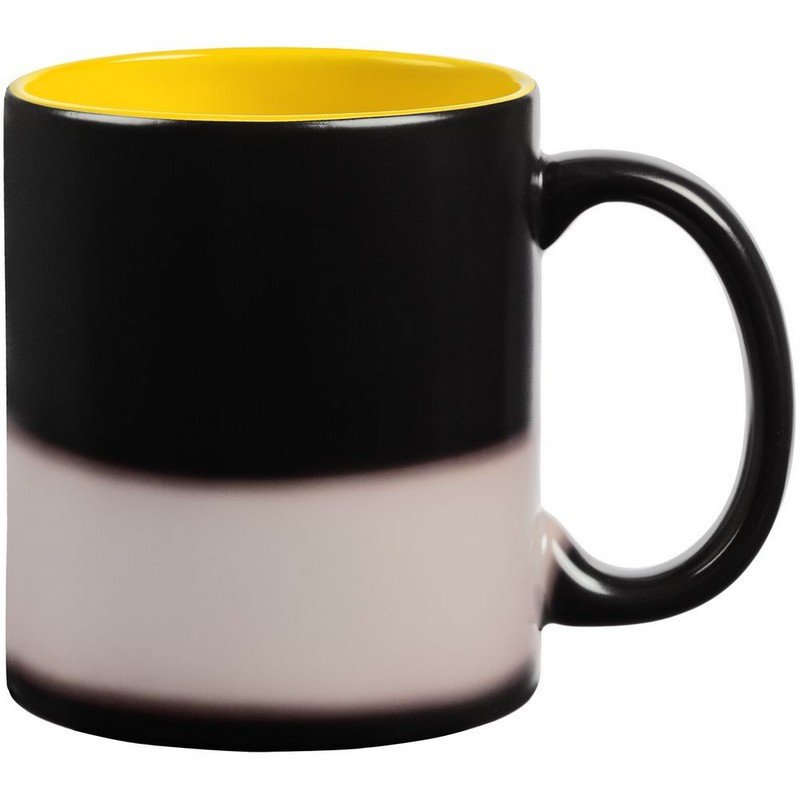 Кружка-хамелеон On Display, матовая, желтый, черный