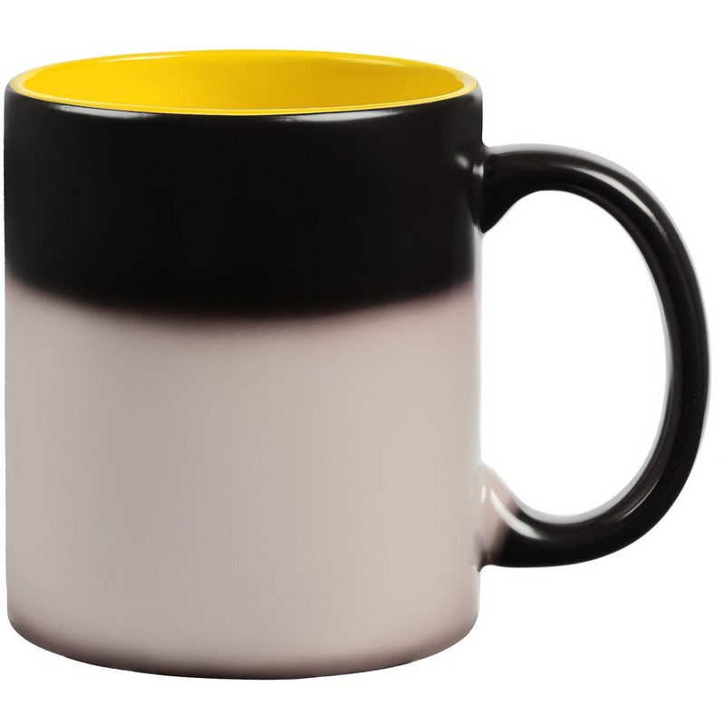 Кружка-хамелеон On Display, матовая, желтый, черный