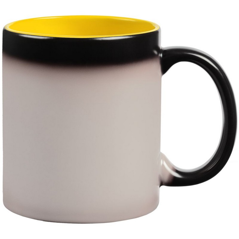 Кружка-хамелеон On Display, матовая, желтый, черный