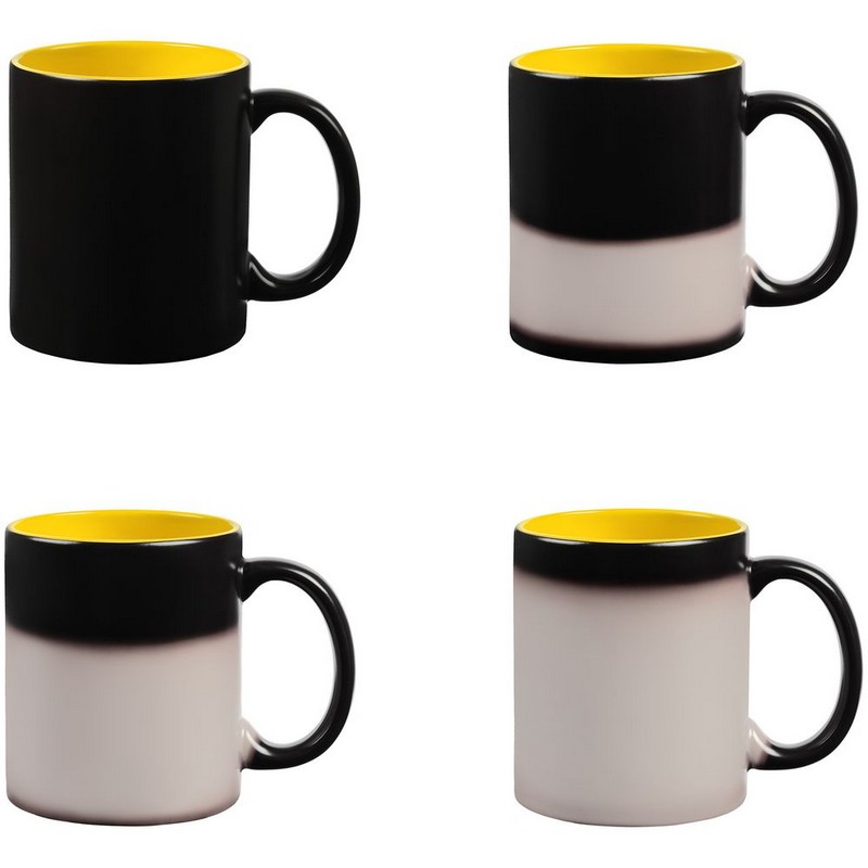 Кружка-хамелеон On Display, матовая, желтый, черный