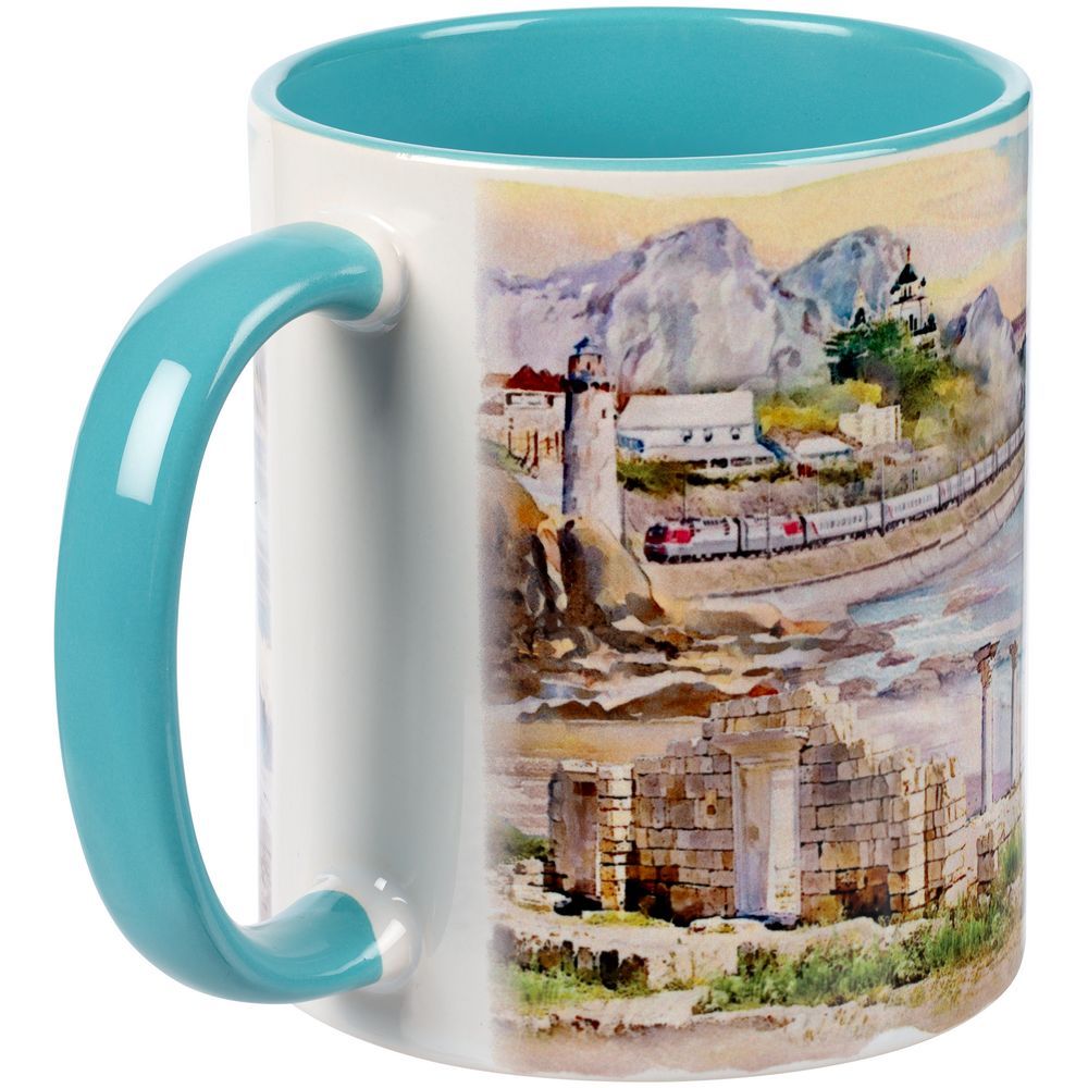 Кружка Promo Plus для сублимационной печати бирюзовая