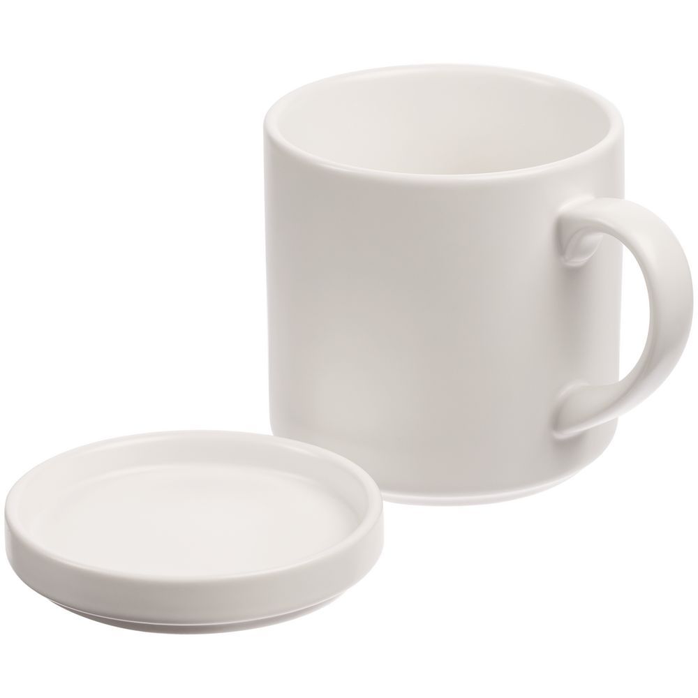 Кружка с подогревом и беспроводной зарядкой Dual Base Plus белая