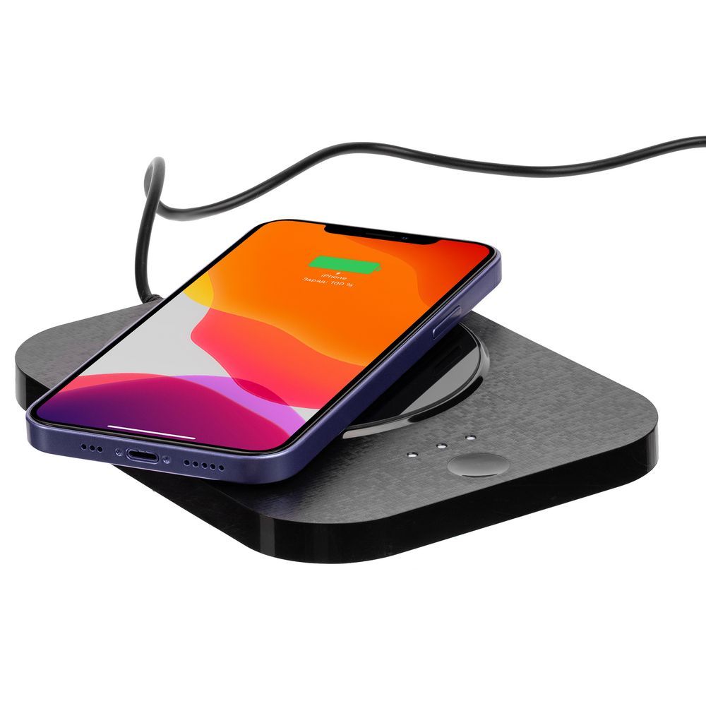 Кружка с подогревом и беспроводной зарядкой Dual Base Plus черная