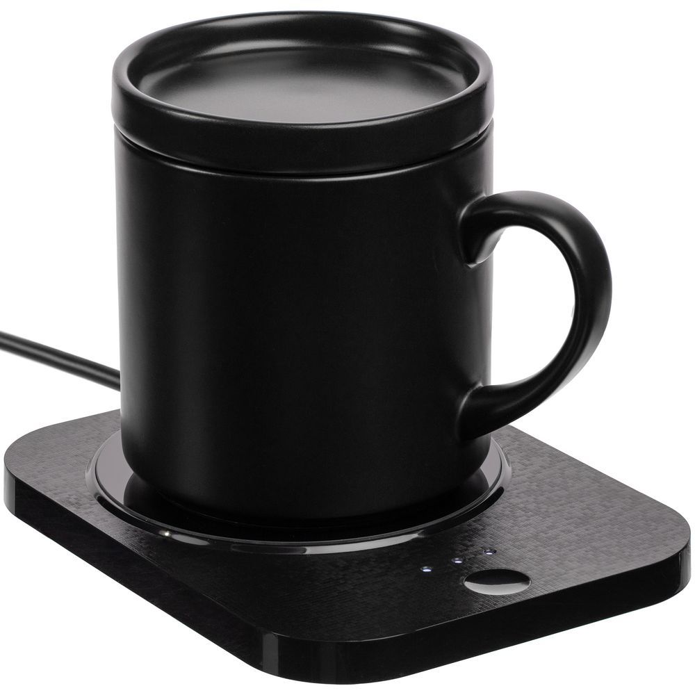 Кружка с подогревом и беспроводной зарядкой Dual Base Plus черная