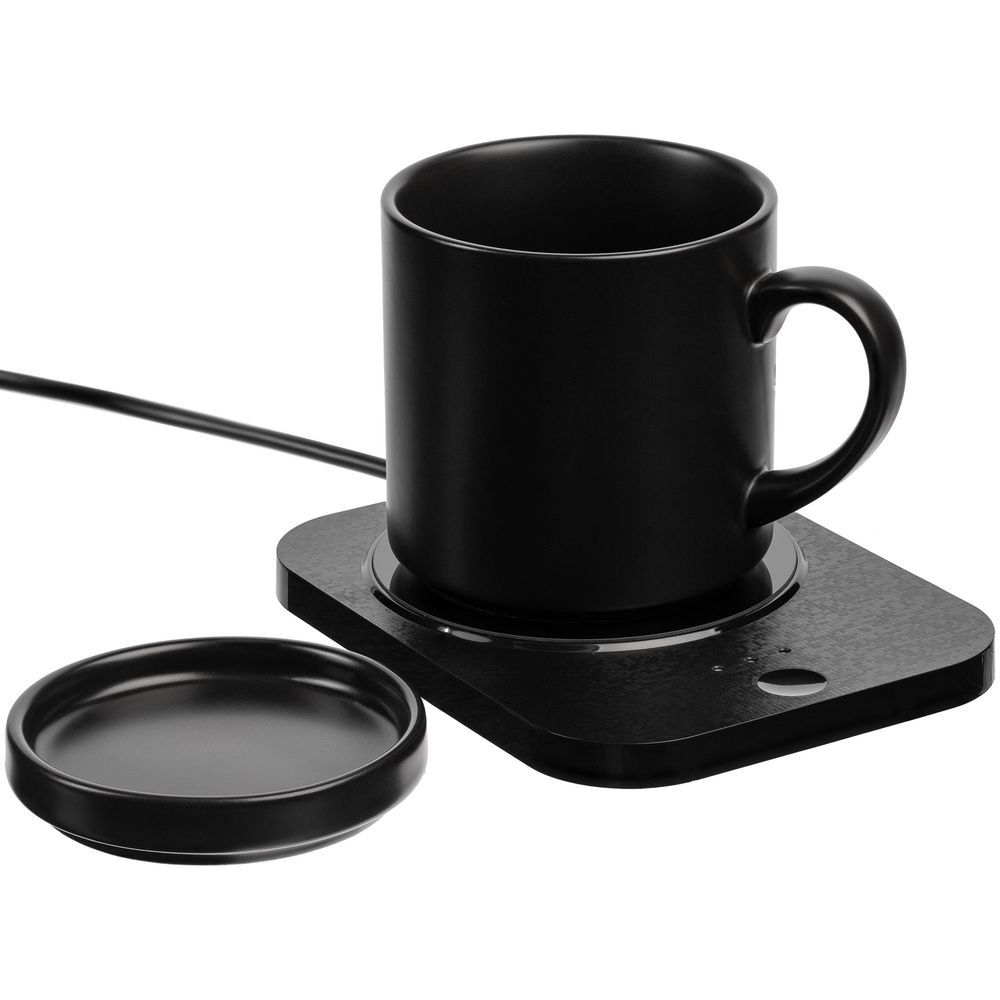 Кружка с подогревом и беспроводной зарядкой Dual Base Plus черная