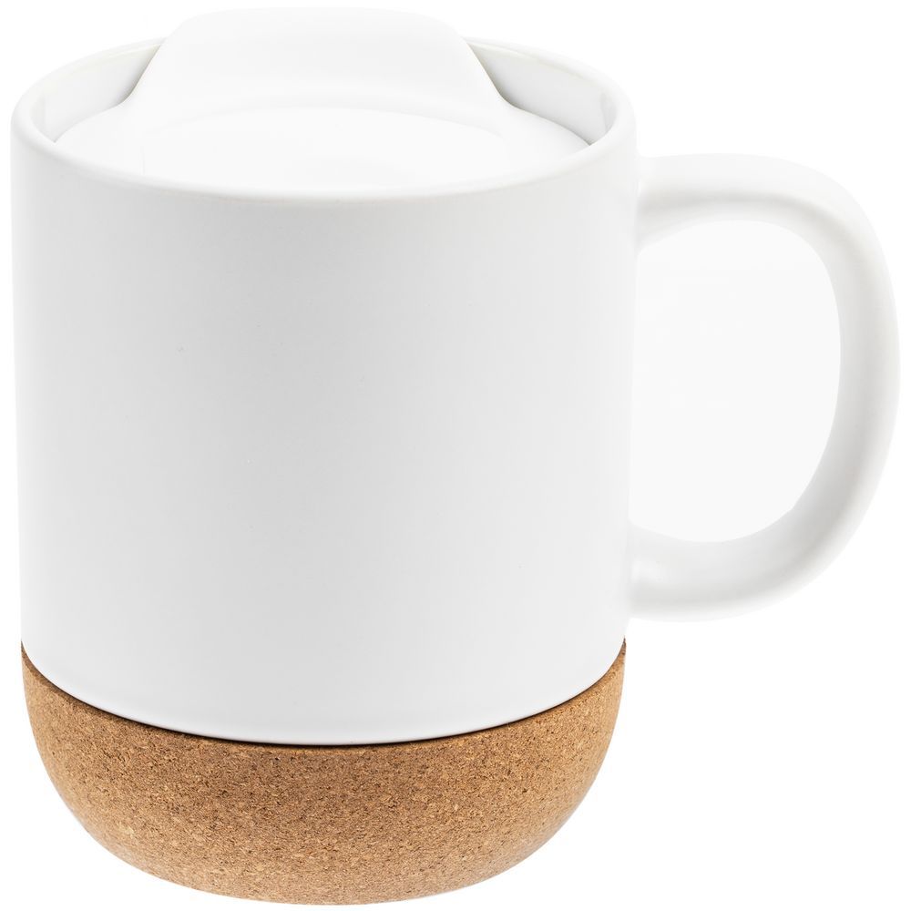 Кружка с пробковой подставкой Corky Walk для сублимационной печати матовая белая