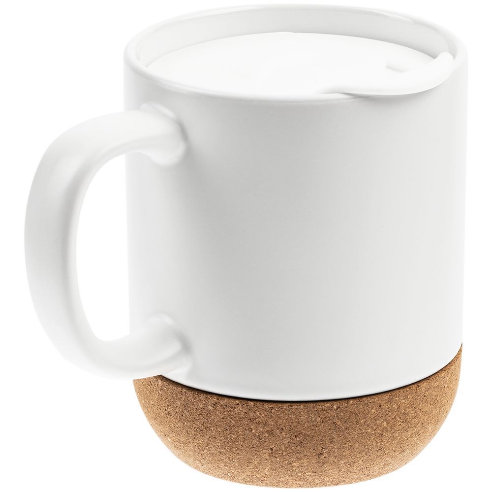 Кружка с пробковой подставкой Corky Walk для сублимационной печати матовая белая