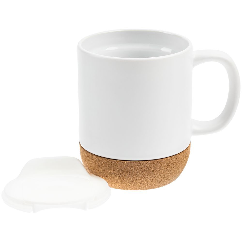 Кружка с пробковой подставкой Corky Walk для сублимационной печати матовая белая