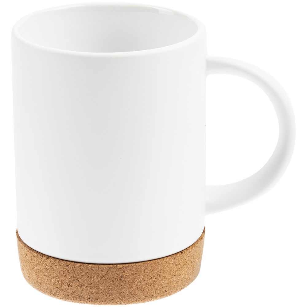 Кружка с пробковой подставкой Corky для сублимационной печати матовая белая