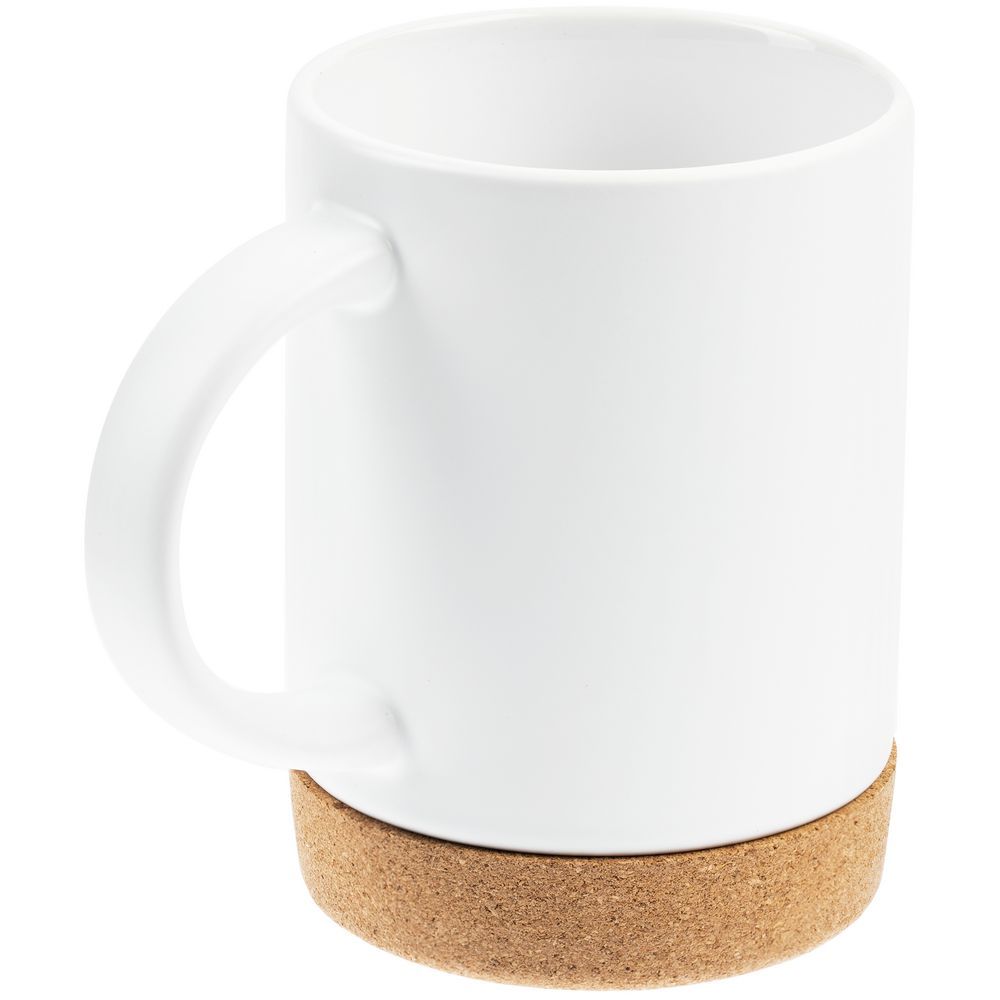 Кружка с пробковой подставкой Corky для сублимационной печати матовая белая