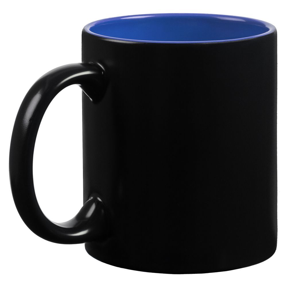 Кружка-хамелеон On Display матовая черная со светло-синим