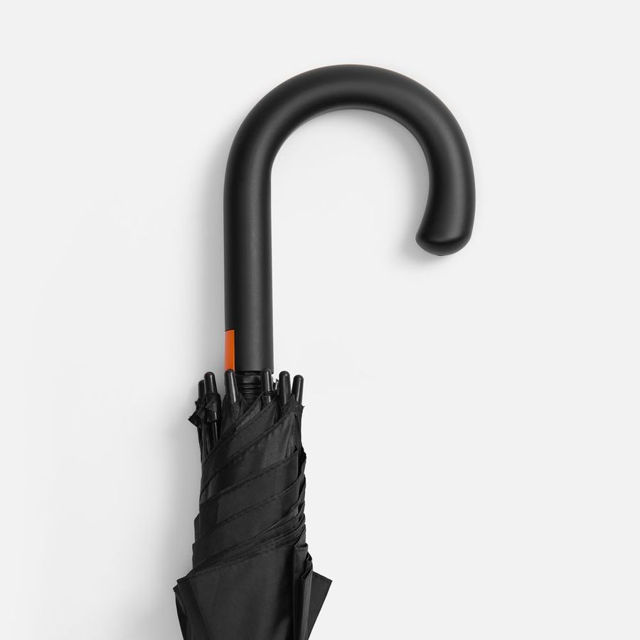 Зонт-трость Hidecolor с цветными спицами черный с оранжевым