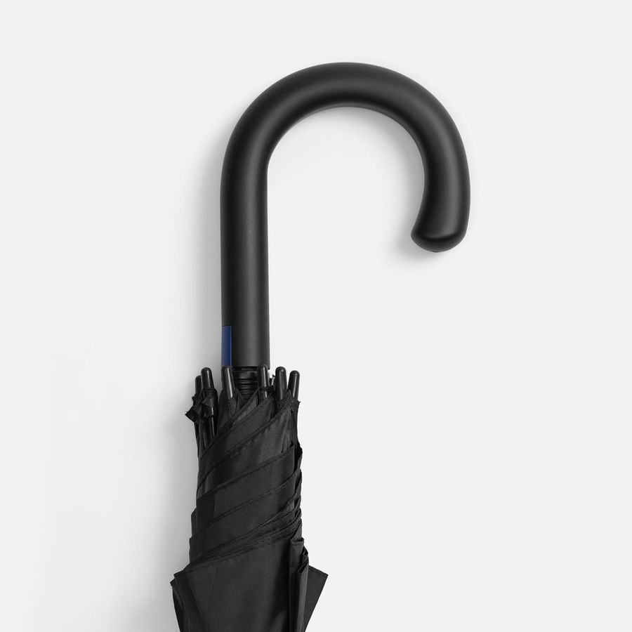 Зонт-трость Hidecolor с цветными спицами черный с синим