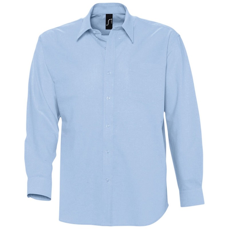 Рубашка мужская с длинным рукавом BOSTON голубая, размер M