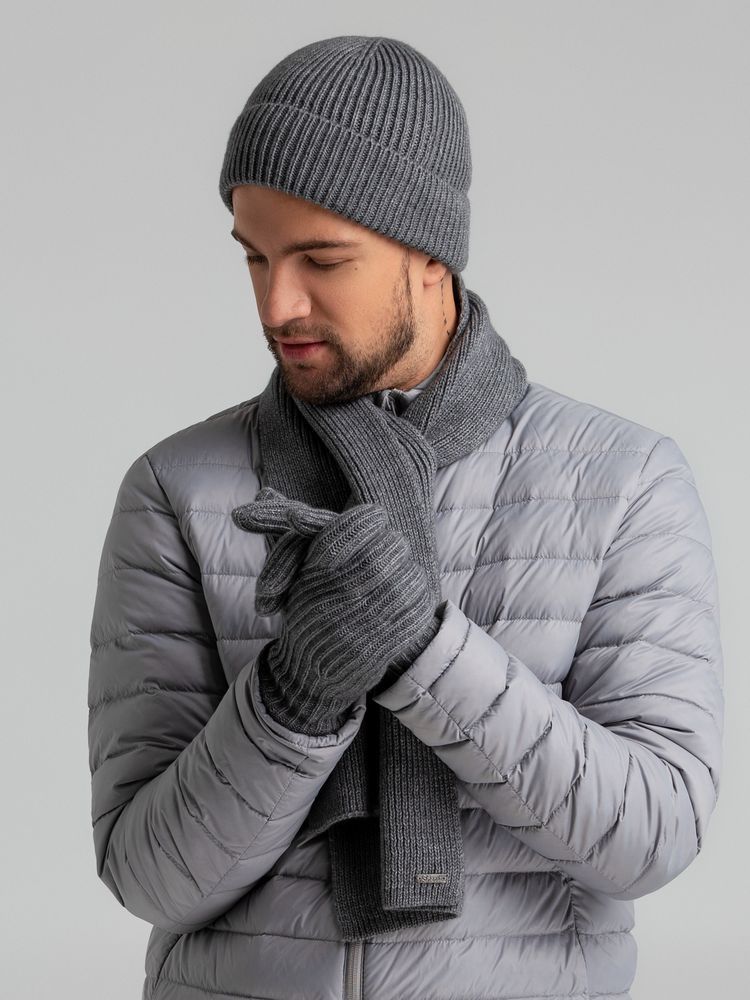 Перчатки Bernard, серый меланж, серый