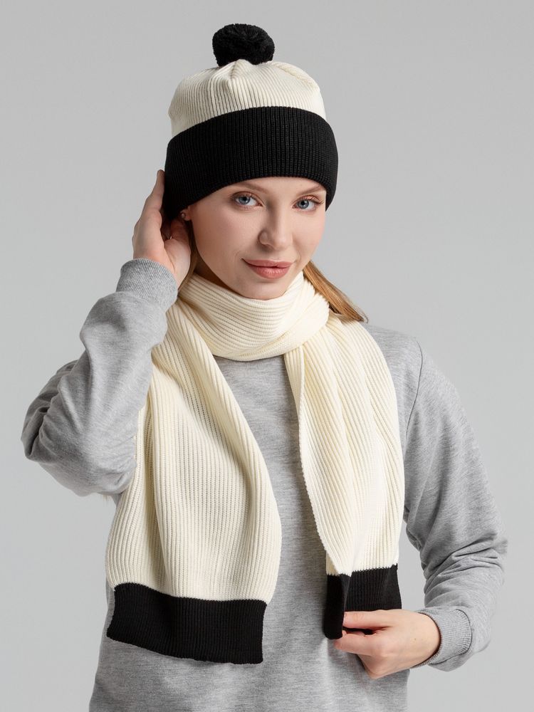 Шарф Snappy, белый, черный