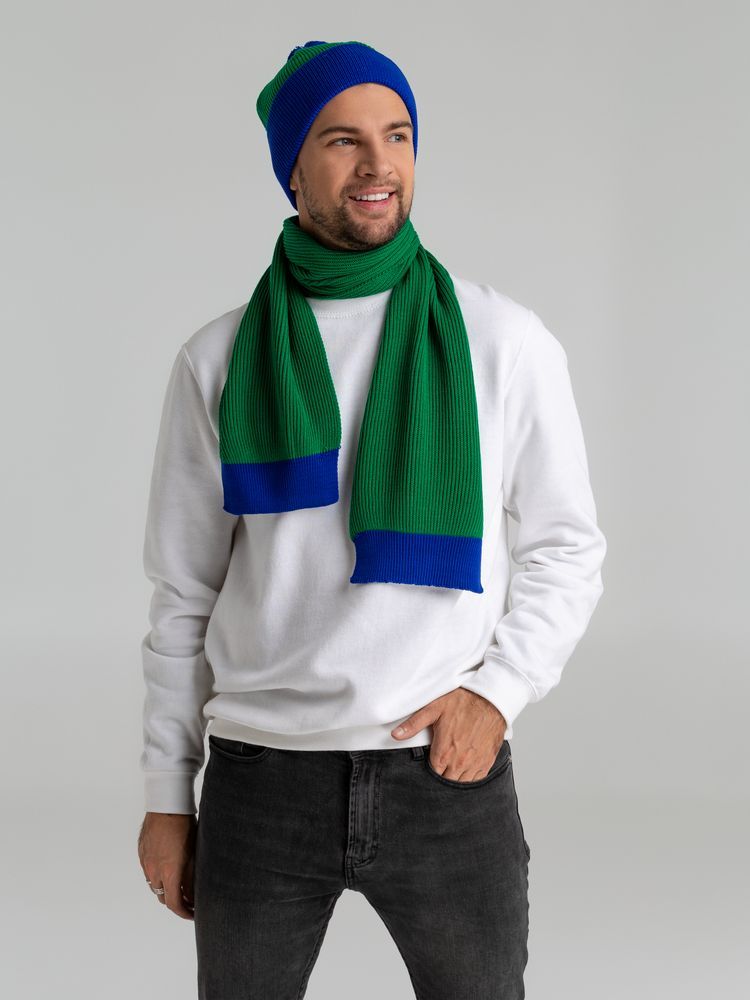 Шарф Snappy, синий, зеленый