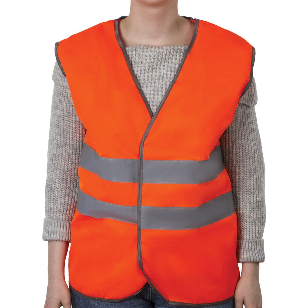 Жилет сигнальный ГОСТ, 2 светоотражающие полосы, ОРАНЖЕВЫЙ, XXXL (60-62), ПЛОТНЫЙ, ГРАНДМАСТЕР
