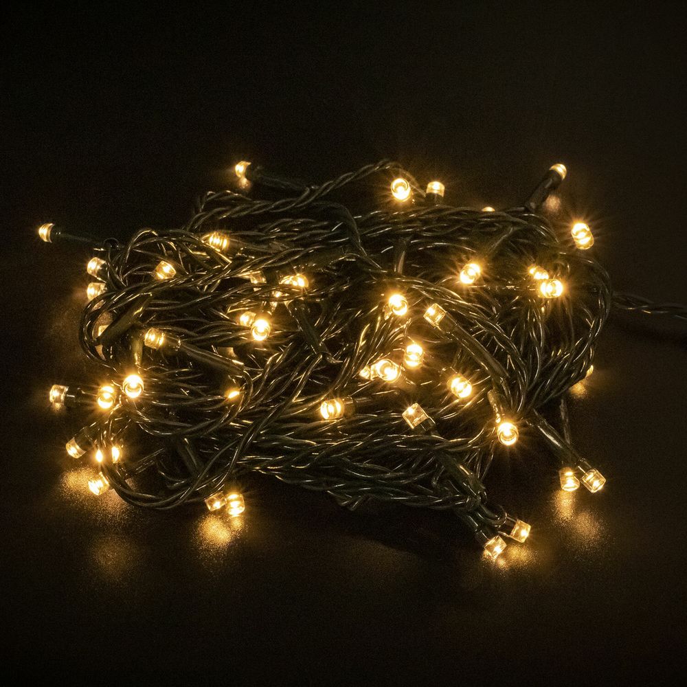 Электрогирлянда-нить комнатная "Стандарт" 5 м, 50 LED, теплый белый свет, 220 V, контроллер, ЗОЛОТАЯ СКАЗКА