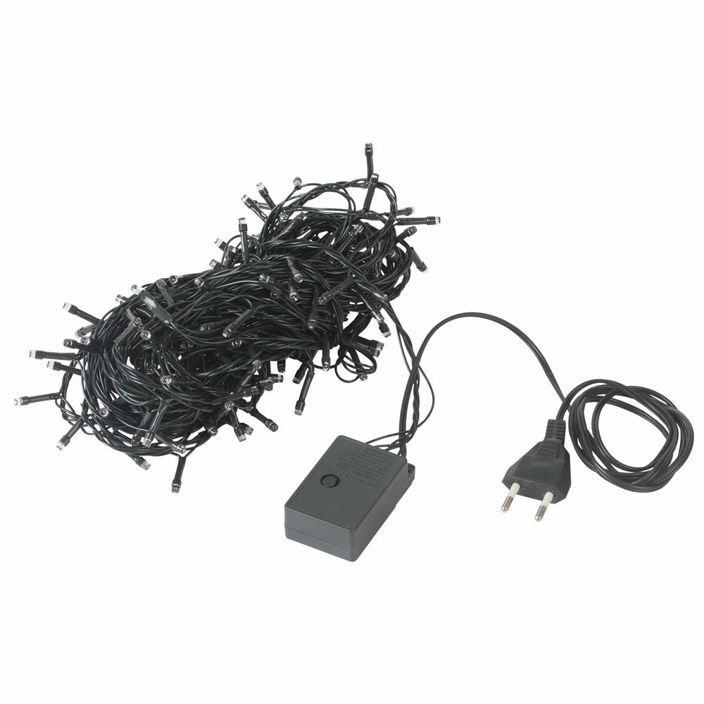 Электрогирлянда-нить комнатная "Стандарт" 10 м, 100 LED, теплый белый свет, 220 V, контроллер, ЗОЛОТАЯ СКАЗКА
