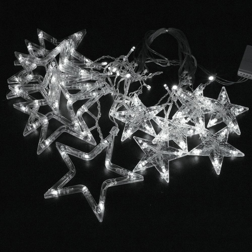 Электрогирлянда-занавес комнатная "Звезды" 3х0,5 м, 108 LED, холодный белый, 220 V, ЗОЛОТАЯ СКАЗКА