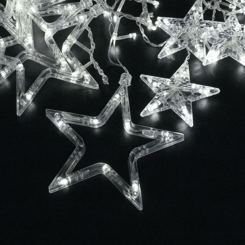 Электрогирлянда-занавес комнатная "Звезды" 3х0,5 м, 108 LED, холодный белый, 220 V, ЗОЛОТАЯ СКАЗКА