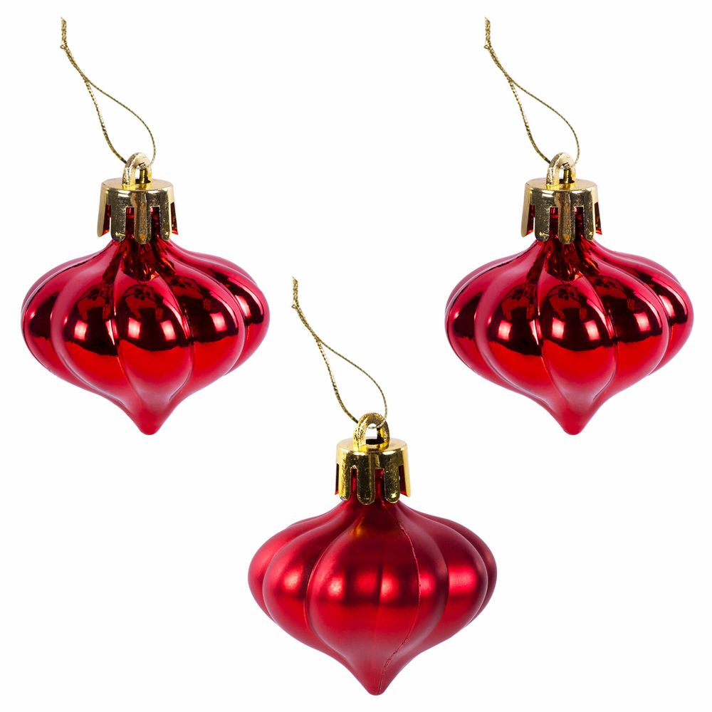 Шары новогодние ёлочные "Red & Gold Luxury" 70 предметов, красный/золото, ЗОЛОТАЯ СКАЗКА