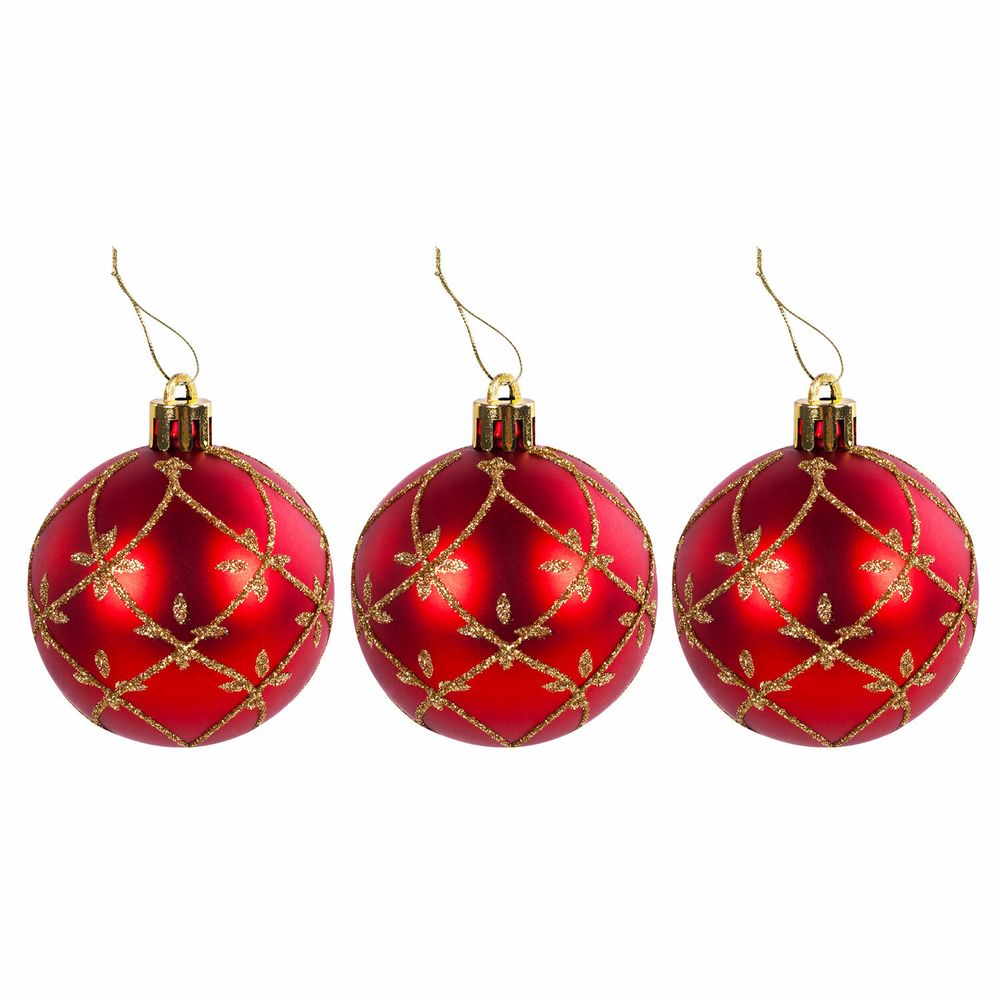 Шары новогодние ёлочные "Red & Gold Luxury" 70 предметов, красный/золото, ЗОЛОТАЯ СКАЗКА