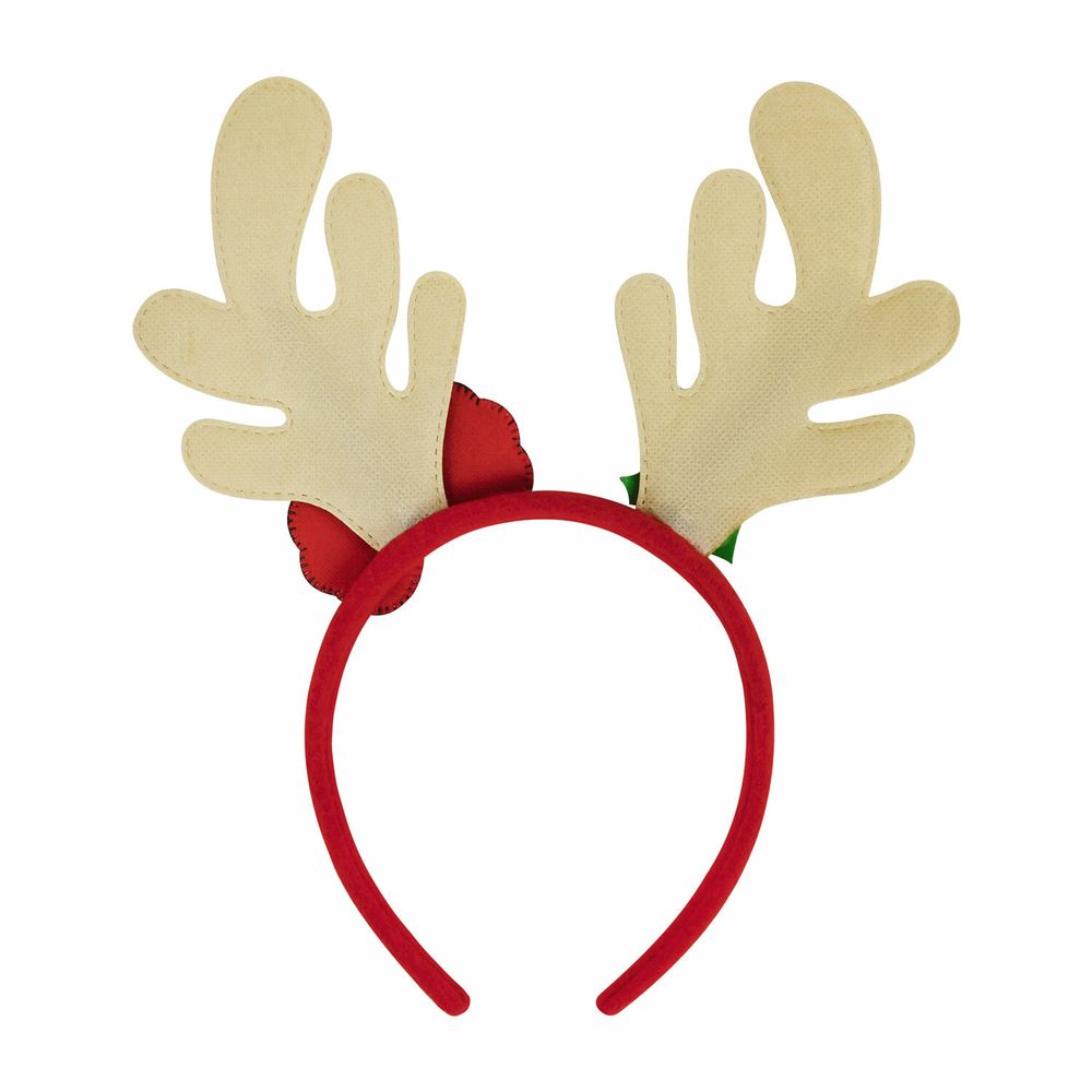 Ободок новогодний с рожками, 24,5х21 см, пластик, цвет: красный/золотистый, ЗОЛОТАЯ СКАЗКА