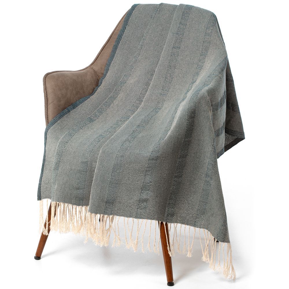 Плед «Сенеж» серо-синий