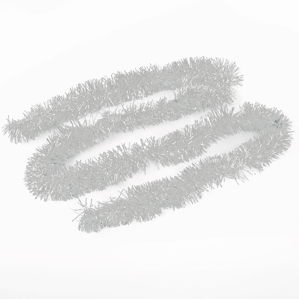 Мишура КОМПЛЕКТ 3 штуки, диаметр 100 мм, длина 2 м, белая, 592218