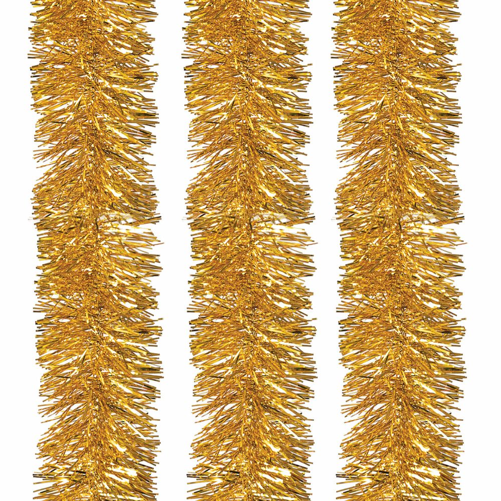 Мишура КОМПЛЕКТ 3 штуки, диаметр 100 мм, длина 2 м, золотистая, 592220