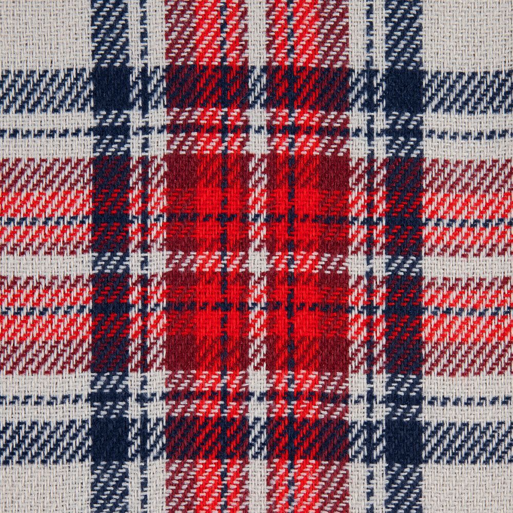 Плед «Валдай» бежевый с красным и синим