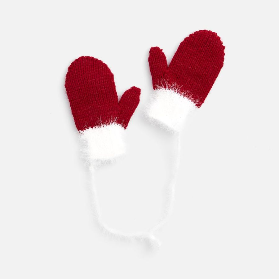 Подвеска на елку «Вьюжка» варежки красная